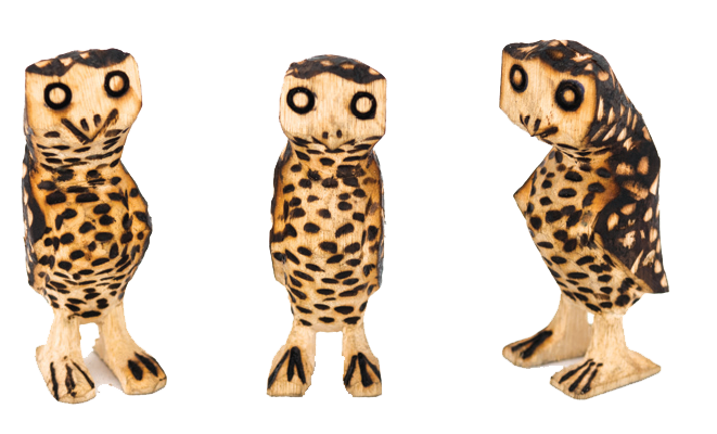 Corujas em miniatura  caixeta